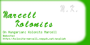 marcell kolonits business card